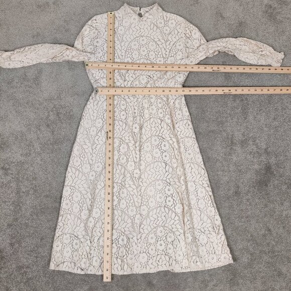 H&H&R Kid's Dress Size M Beige Lace Lined Boho Bohemian Party Minimalist Chic - Picture 9 of 11